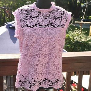 Nanette Lepore L Lilac Purple Lace Blouse Top